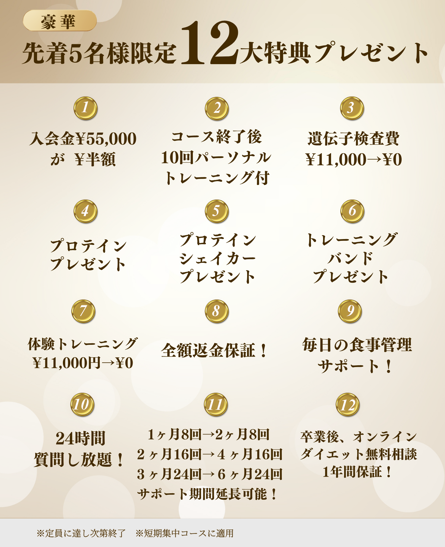 【4月先着5名限定】豪華12大特典をご用意しました！